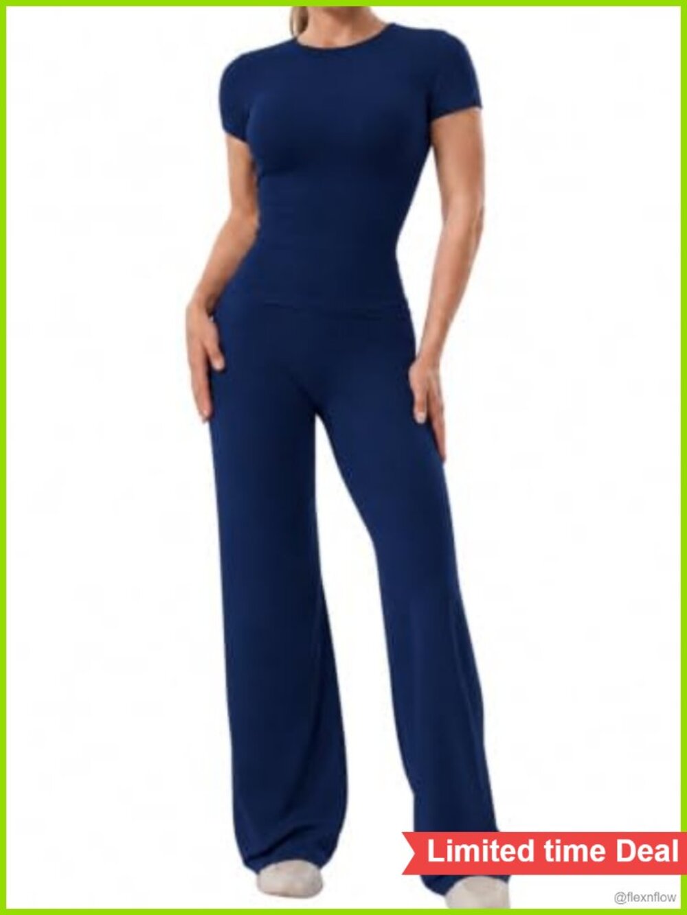 Women's 2 Piece Activewear Workout Set Short Sleeve Tee & Pants